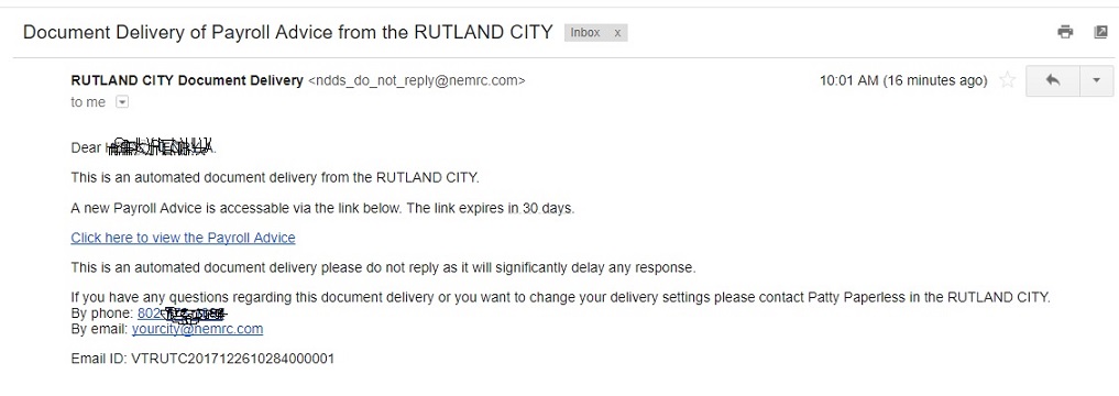 Typical Paperless E-mail Example